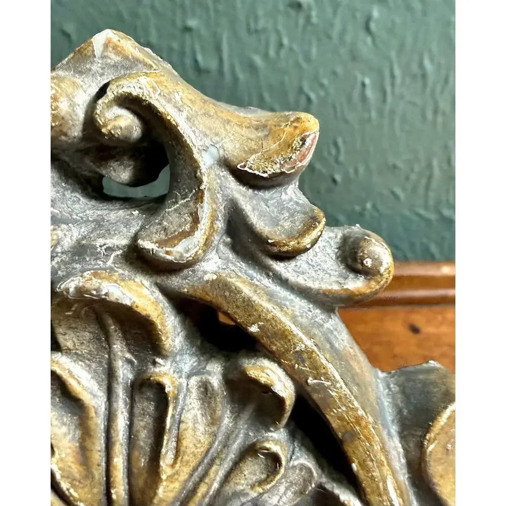 Ornate Double Mirror Plaque Resin 1970s Vintage Wall Decor